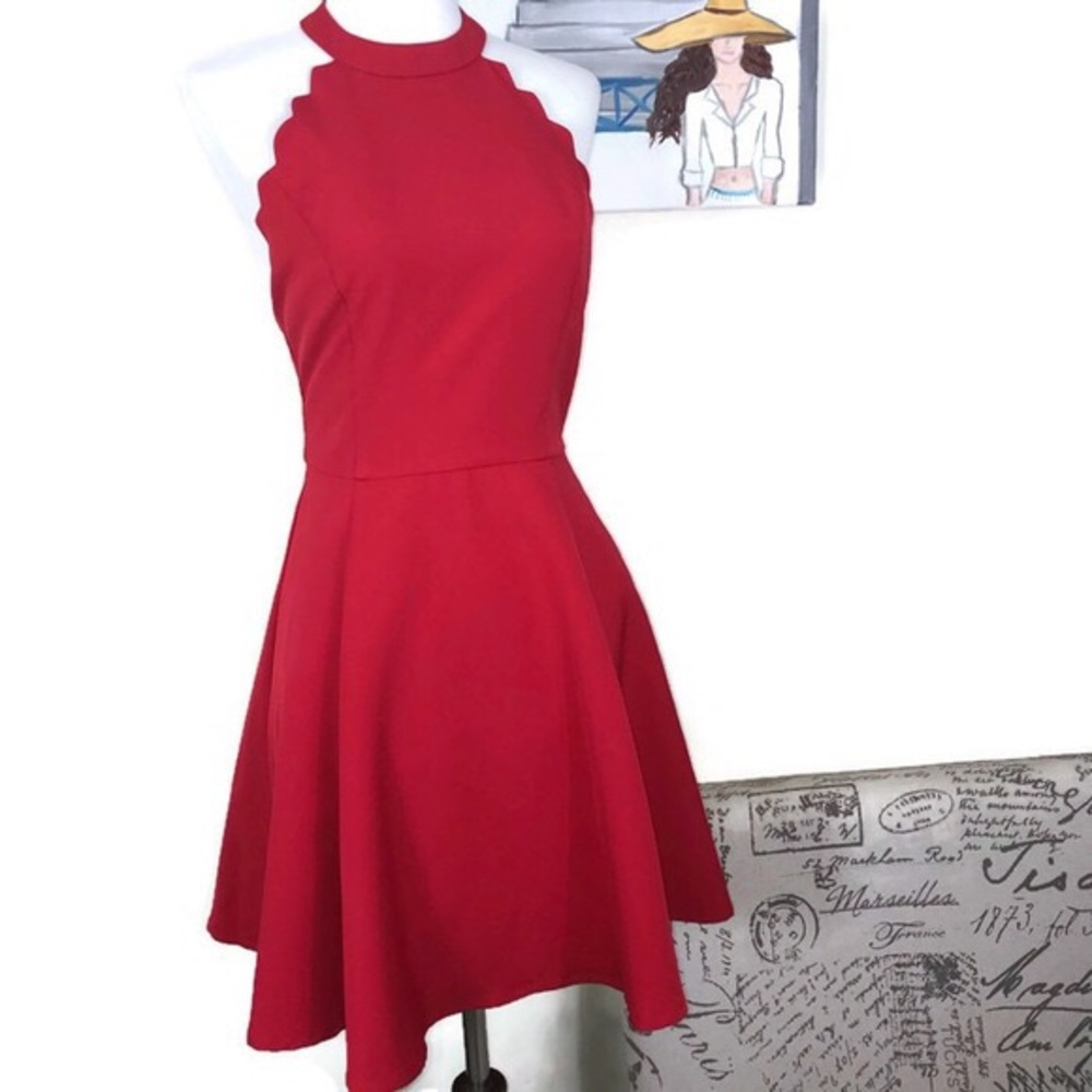 Lucy Paris red halter dress